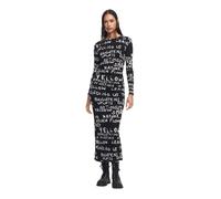 Desigual Women's Woman Knit Dress Long Sleeve, Black, S