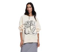 Desigual Women's Woman Knit Sweat Long Sleeve Sweater, White, XL