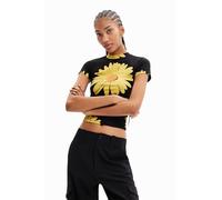 Desigual Women's Woman Knit T-Shirt Long Sleeve, Black, X-Small