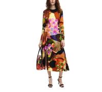 Desigual Women's Woman Woven Dress Long Sleeve, Brown, S