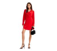 Desigual Women's Woman Woven Dress Long Sleeve Red