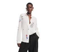 Desigual Women's Woman Woven Shirt Long Sleeve Blouse, White, L