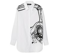 Desigual Women's Woman Woven Shirt Long Sleeve Blouse, White, M