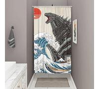 DESIHOM Funny Small Shower Stall Curtain Set, Fun Anime Monster Narrow Stand up Shower Curtains for Bathroom Cool Asian Japanese Bathroom Decor Polyester Fabric-36" x 72"
