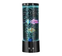 Desikixudy 1Set Mini RGB Bubble Fish Lamp Coloured Mood Light with Remote Control Lava Lamp Fit for Home Decoration