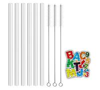 Desing Wish 6 Pcs Replacement Straws Compatible with Hydro Flask/Stanley IceFlow Wide Mouth Bottle Straw Lid, BPA Free, Durable, Adjustable Length