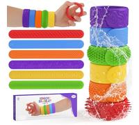 Desing Wish 6 Pieces Fidget Toys Silicone Sensory Games Autism Autistic Anti Stress Sensory Toy Anxiety Adults Toys ADHD Bracelet for Birthday Christmas Gift