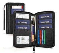 Desing Wish Passport Taschex, Black - Holds up to 5 passes, 20*12.5*2.1cm