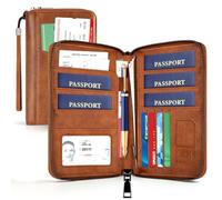 Desing Wish Passport Taschex, Brown - Holds up to 5 passes, 20*12.5*2.1cm