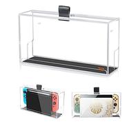 Desing Wish Switch Wall Mount Holder Compatible with Nintendo Switch/OLED Dock, Switch Dock Cover Clear Protective Box Dust Cover Display Box Acrylic Wall Mount Stand for Nintendo Switch Dock