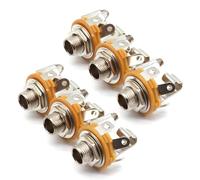 DESINIK 6.35mm (1/4 inch) Stereo TRS Female Panel Mount Jack Socket - 6 Pack, Nickel Plated Audio Adapter Connector for Amplifier, Speaker, microphone, Guitar Pedal Board