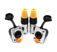 DESINIK Right Angle Panel Mounting Shielded RJ45 IP65 Waterproof PCB Signal Panel, RJ45 Waterproof Connector Cat5/5e/6 8P8C Connector Ethernet LAN Cable Connector(2 Set/4 Pack)