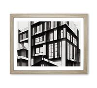Desirable Modern Architecture Framed Wall Art Print A2 Oak