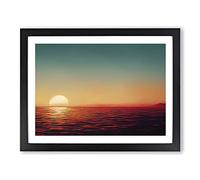 Desirable Seascape At Sunset Framed Print | A2 Black Framed Wall Art | Ready to Hang | Modern Landscape Picture | Living Room Bedroom Lounge Office