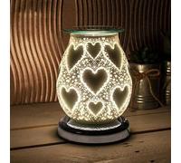 Desire Aroma Lamp, 3D Angel Wings Glass Wax and Oil Burner with Touch Control, LED Colour-Changing (Hearts)