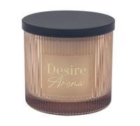 Desire Aroma Ribbed Glass Candle - Pomegranate Noir