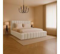 Desire Deco Kingston Modern Upholstered Bed Frame - Double, King, Super King in Cream Desire Deco Cream King