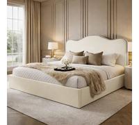 Desire Deco Plush Velvet Angelito Ottoman Storage Bed Frame in Cream | Size: King Desire Deco Cream King