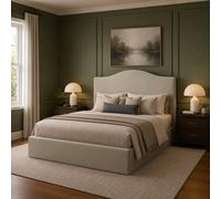 Desire Deco Plush Velvet Brooklyn Ottoman Storage Bed Frame in Light Beige | Size: King Desire Deco Light Beige King