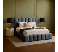 Desire Deco Plush Velvet Upholstered Daisy Bed Frame, Double King Super King in Charcoal Desire Deco Charcoal Super King