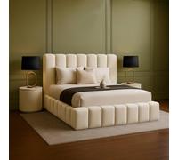 Desire Deco Plush Velvet Upholstered Daisy Bed Frame, Double King Super King in Cream Desire Deco Cream Super King
