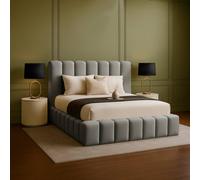 Desire Deco Plush Velvet Upholstered Daisy Bed Frame, Double King Super King in Grey Desire Deco Grey Super King