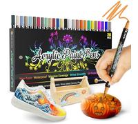 Desire Deluxe Acrylic Paint Pens for Rock Painting, Stone, Ceramic, Glass, Wood, Canvas - Set of 26 Non Toxic Water Based Markers - Great Artists Painting Supplies