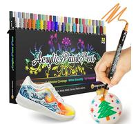 Desire Deluxe Acrylic Paint Pens for Rock Painting, Stone, Ceramic, Glass, Wood, Canvas - Set of 52 Non Toxic Water Based Markers - Great Artists Painting Supplies