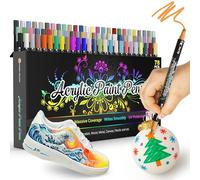 Desire Deluxe Acrylic Paint Pens for Rock Painting, Stone, Ceramic, Glass, Wood, Canvas - Set of 78 Non Toxic Water Based Markers - Great Artists Painting Supplies