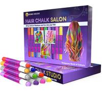 Desire Deluxe Hair Chalk Gift For Girls - 10 Temporary & Easy Washable Hair Dye Colourful, Metallic, Glitter Pens - Great Games Bi