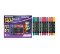 Desire Deluxe Hair Chalk Gift for Girls - 10 Temporary Non-Toxic Easy Washable Hair Dye Colourful, Metallic, Glitter Pens - Great Games Birthday Girls