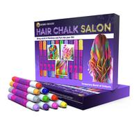 Desire Deluxe Hair Chalk Gift for Girls - 10 Temporary Non-Toxic Easy Washable Hair Dye Colourful, Metallic, Glitter Pens - Great Games Birthday Girls