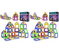 Desire Deluxe Magnetic Building Blocks 40pc Construction Toys Set for Kids Game | STEM Creativity Educational Magnets Toy Blocks for Boys Girls Age 3 4 5 6 7 Year Old (Pack of 2)