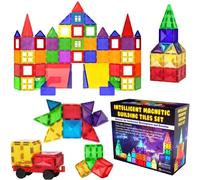 Desire Deluxe Magnetic Building Blocks Tiles STEM Toy Set 57PC Kids Learning Educational Construction Toys Boys Girls Present Age 3 4 5 6 7 Year Old