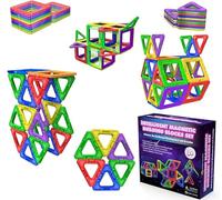 Desire Deluxe Magnetic Tiles Building Blocks Toy - STEM Educational Magnetic Blocks for Kids, Creativity Preschool Learning Sensory Montessori Magnetical Toys for Boys & Girls 3+ Years Old - 30PC