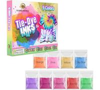 Desire Deluxe Tie Dye Ink - Set of 5/9/18 Paint Colours Ink for Dyeing Fabric, Clothes - Creative Art Craft Tie-Dye Games Activity for Adults & Kids (9 Colours Set)