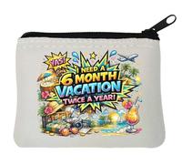 Desire for Extended Vacation Time Neoprene Coin Purse Pouch 10x11cm White