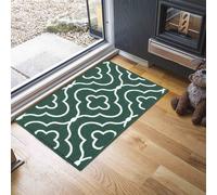 Desire Rugs Anti-Slip Quatrefoil Design Doormat - Machine Washable for Easy Care in Emerald | Size: 160 cm x 220 cm Desire Rugs Emerald 160 cm x 220 cm