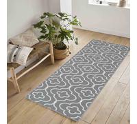 Desire Rugs Anti-Slip Quatrefoil Design Doormat - Machine Washable for Easy Care in Grey | Size: 50 cm x 80 cm Desire Rugs Grey 50 cm x 80 cm