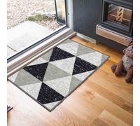 Machine Washable Triangle Design Anti Slip Doormats Grey 40X60 Cm