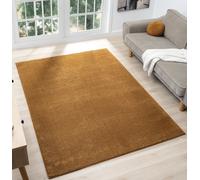 Desire Rugs Comfy Washable Low Pile Living Room Area Rug - Anti-Slip Felt Backing in Gold | Size: 100 cm diameter Desire Rugs Gold 100 cm diameter