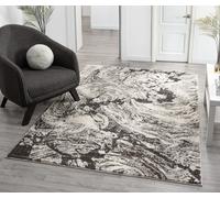 Desire Rugs Eleanor Modern Embossed Living Room Area Rug - Abstract Design in Grey | Size: 80 cm x 150 cm Desire Rugs Grey 80 cm x 150 cm