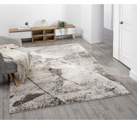 Desire Rugs Eleanor Modern Embossed Living Room Area Rug - Slate Design in Taupe | Size: 160 cm x 230 cm Desire Rugs Taupe 160 cm x 230 cm