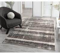 Desire Rugs Eleanor Modern Embossed Living Room Area Rug - Striped Design in Grey | Size: 120 cm x 170 cm Desire Rugs Grey 120 cm x 170 cm