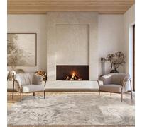 Desire Rugs Elysium Modern Abstract Action Area Rug Metallic Sheen -Astral in Beige | Size: 60 cm x 220 cm Desire Rugs Beige 60 cm x 220 cm