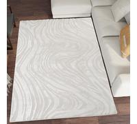 Desire Rugs Hamilton Modern Metallic Sheen Area Rug - Marble Inspired Design in Silver | Size: 160 cm x 230 cm Desire Rugs Silver 160 cm x 230 cm