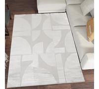 Desire Rugs Hamilton Modern Sheen Area Rug - Abstract Motif Geometric Lines Design in Silver | Size: 80 cm x 150 cm Desire Rugs Silver 80 cm x 150 cm