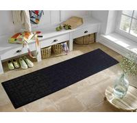 Desire Rugs Ivy Anti-Slip Cubed Trellis Design Doormat - Machine Washable for Easy Care in Black | Size: 80 cm x 150 cm Desire Rugs Black 80 cm x 150 cm