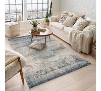 Desire Rugs Maia Washable Mist Abstract Area Rug Non-Slip Living Room - Hallway in Navy | Size: 60 cm x 220 cm Desire Rugs Navy 60 cm x 220 cm