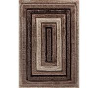 Serdim Rugs California Bordered Shaggy Rug 60 X 220cm Bronze, Brown